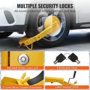 wheel lock clamp, 1 pack trailer wheel lock, heavy duty anti theft tire lock, adjustable tire boot lock tire claw, trailer wheel locks for rv trailers, cars, trucks, suvs
