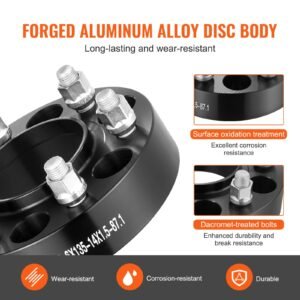 wheel spacers, 1.5" 6"x5.3" wheel adapters, 6 lug forged spacer, 87.1 mm bore hubcentric m14 x1.5 studs spacers, fit for ford f150, expedition, lobo, navigator, 4 pcs black