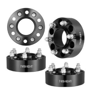 Wheel Spacers, 2" 6"x5.3" Wheel Adapters, 6 Lug Forged Spacer, 87.1 mm Bore Hubcentric M14 x2 Studs Spacers, Fit for Ford Expedition, F150, Lincoln Navigator, 4 PCS Black