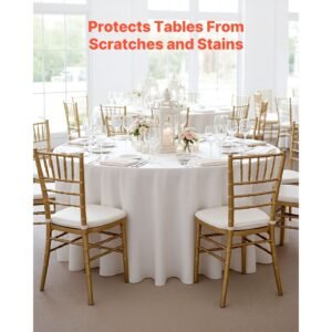 white round tablecloths 10 pack, 90 inches in diameter, stain & wrinkle resistant, machine washable table clothes, polyester fabric table covers for wedding, party, banquet, formal events