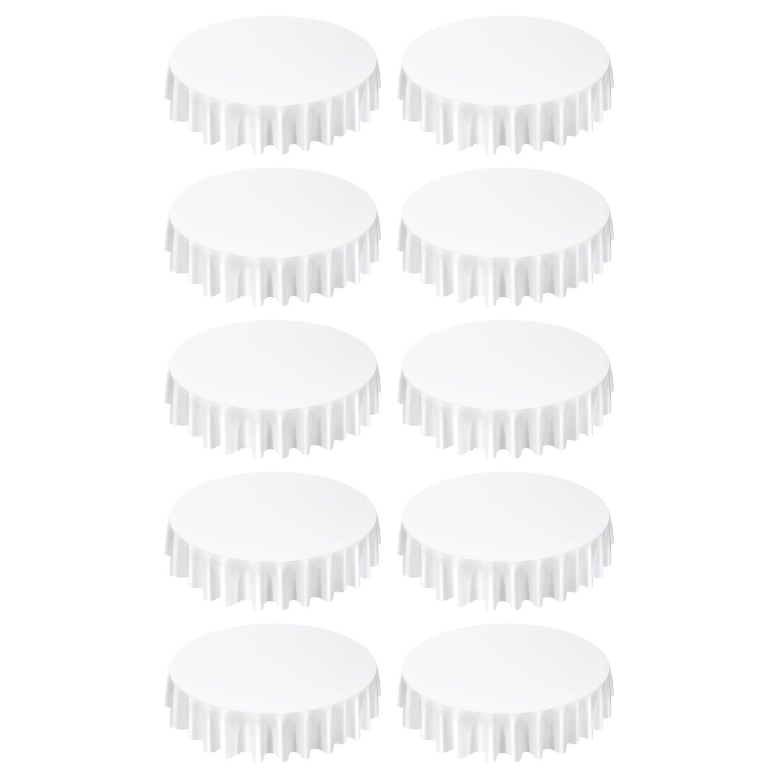white round tablecloths 10 pack, 90 inches in diameter, stain & wrinkle resistant, machine washable table clothes, polyester fabric table covers for wedding, party, banquet, formal events