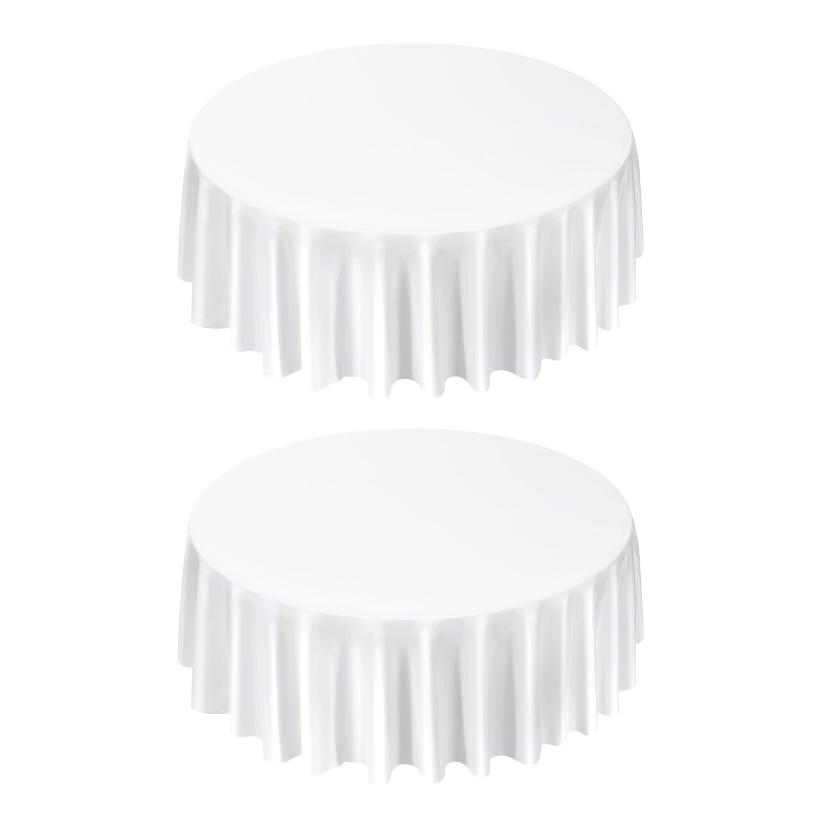 white round tablecloths 2 pack, 120 inches in diameter, stain & wrinkle resistant, machine washable table clothes, polyester fabric table covers for wedding, party, banquet, formal events
