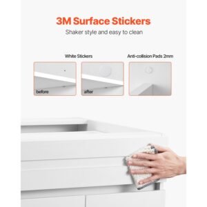 white shaker base cabinet with drawer, 24 inch unassembled drawer base cabinet, 24" w x 24" d x 34.5" h ready to assemble cabinet with soft close doors and adjustable shelf, for home office