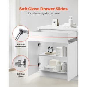 white shaker base cabinet with drawer, 36 inch unassembled drawer base cabinet, 36" w x 24" d x 34.5" h ready to assemble cabinet with soft close doors and adjustable shelf, for home office