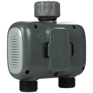 wifi sprinkler timer, 2 outlets, smart hose faucet water timer with brass inlet, app control via 2.4ghz wifi or bluetooth, voice control with alexa and google assistant, ipx6 for yard watering