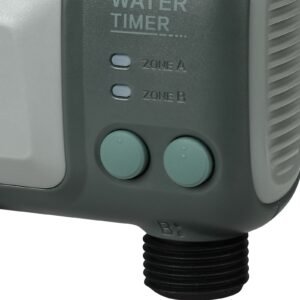 wifi sprinkler timer, 2 outlets, smart hose faucet water timer with brass inlet, app control via 2.4ghz wifi or bluetooth, voice control with alexa and google assistant, ipx6 for yard watering