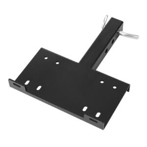 Winch Mount, 15000 lbs / 6803 kg Load Capacity, Trailer Hitch Winch Mount with 50.8 mm Receiver, 2 Mounting Hole Design, Powder Coated Steel, Suitable for ATV UTV Pickup Truck, Black