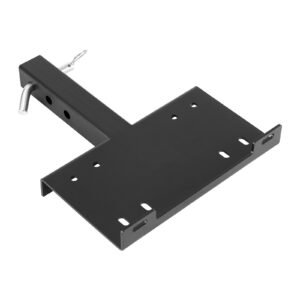 winch mount, 15000 lbs / 6803 kg load capacity, trailer hitch winch mount with 50.8 mm receiver, 2 mounting hole design, powder coated steel, suitable for atv utv pickup truck, black