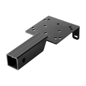 winch mount, 3600 lbs / 1633 kg load capacity, trailer hitch winch mount with 2 inch receiver, 2/4 winch bolt holes, powder coated steel, suitable for atv utv pickup truck, black