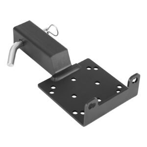 winch mount, 3600 lbs / 1633 kg load capacity, trailer hitch winch mount with 2 inch receiver, 2/4 winch bolt holes, powder coated steel, suitable for atv utv pickup truck, black