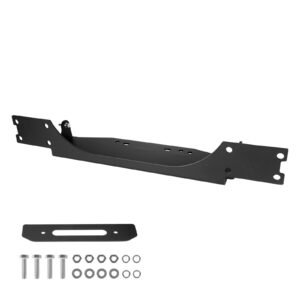 Winch Mount, Winch Capacity of 12000 lbs / 5443 kg, Trailer Hitch Winch Mount for Select Jeep Wrangler JL/JLU & Gladiator JT Model (2018-2023), 2 Mounting Hole Design, Powder Coated Steel, Black