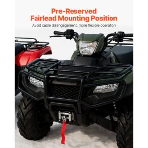 winch mount, winch capacity of 2000 3600 lbs, trailer hitch winch mount for select honda foreman and rancher rubicon models (2014 2021), 2 mounting hole design, powder coated steel, black