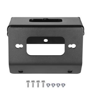 Winch Mount, Winch Capacity of 2000-3600 lbs, Trailer Hitch Winch Mount for Select Honda Foreman and Rancher Rubicon Models (2014-2021), 2 Mounting Hole Design, Powder Coated Steel, Black