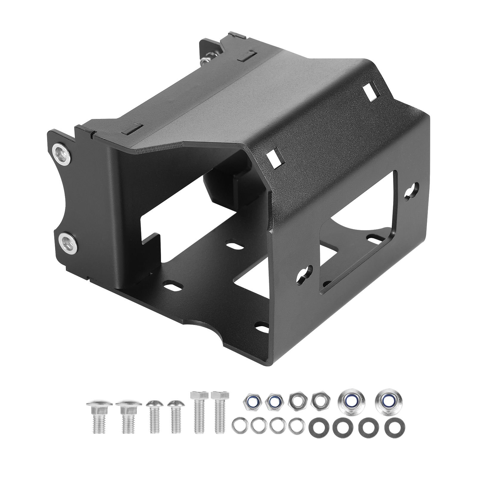 winch mount, winch capacity of 2000 3600 lbs, trailer hitch winch mount for select polaris sportsman models (2009 and newer), 2 mounting hole design, powder coated steel, fit for desert rescue