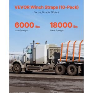 winch straps, 4 in x 30 ft truck straps with flat hook, 10 pack heavy duty trailer straps with 18000 lbs break strength, cargo tie down straps, for flatbeds, trucks, trailers, farms & rescues