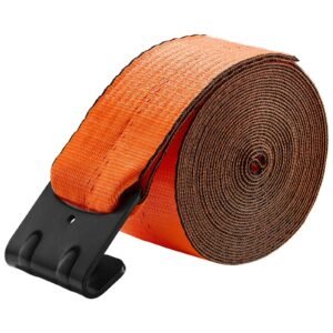 winch straps, 4 in x 30 ft truck straps with flat hook, 10 pack heavy duty trailer straps with 18000 lbs break strength, cargo tie down straps, for flatbeds, trucks, trailers, farms & rescues