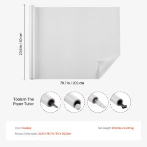 window privacy film, frosted glass window film, sun blocking heat control, non adhesive static cling reflective window tint for home and office, glass door bathroom covering, 23.6 in x 6.5 ft