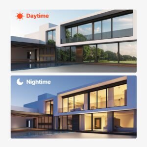 window privacy film, one way window tint, daytime mirror reflective heat control glass, static cling sun blocking see out not in window film for home and office, black silver, 35.4 in x 13.1 ft