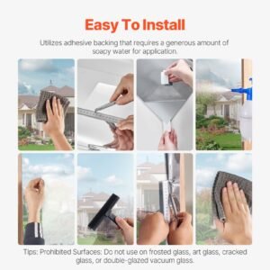 window privacy film, one way window tint, privacy mirror reflective film, sun blocking heat control glass, self adhesive, see out not in window film for home and office, silver, 36 in x 49.3 ft