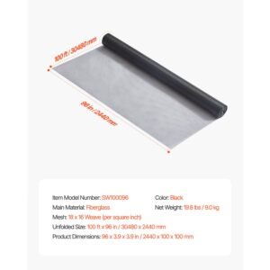 window screen replacement, 100 ft × 96 in window screen mesh, diy adjustable fiberglass screen mesh durable, washable & easy to install, window screen repair kit for patio porch door windows