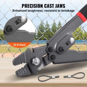 wire rope crimping tool and cutter up to 2.2mm wire cable crimps, 1/64" 3/32" crimping loop sleeve kit and 160pcs aluminum buckles, fishing crimping tool wire rope thimbles kit