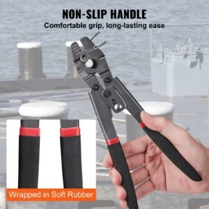 wire rope crimping tool and cutter up to 2.2mm wire cable crimps, 1/64" 3/32" crimping loop sleeve kit and 160pcs aluminum buckles, fishing crimping tool wire rope thimbles kit