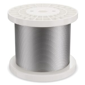 wire rope kit, 1/8" 600 ft 316 stainless steel cable with cutter and gloves, 1600 lbs breaking strength, 7x7 strands construction marine aircraft grade for handrail stair decking fence outdoors