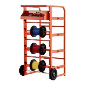 Wire Spool Rack, 11 Rods, Multi-Spool Wire Rack Dispenser, Cable Caddy with Wheels, Cable Holder with Storage Tray for Wiring Storage, for Electrical, Industrial & Retail Use, Working Efficiency