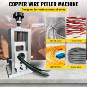 wire stripping machine, 0.06 1.57 inches drill powered, manual copper stripper w heat treated steel ultra long lasting blade, compact & portable for scrap cable peeling recycling