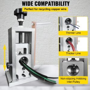 wire stripping machine, 0.06 1.57 inches drill powered, manual copper stripper w heat treated steel ultra long lasting blade, compact & portable for scrap cable peeling recycling