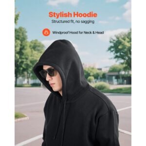 women pullover hoodie, x large size, fleece long sleeve comfy casual basic pullover hooded sweatshirt, warm & skin friendly, practical & trendy, black hoodie with large pocket for fall & winter