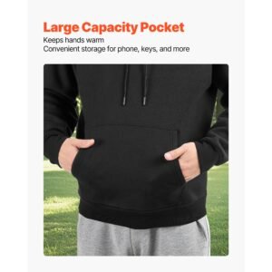 women pullover hoodie, x large size, fleece long sleeve comfy casual basic pullover hooded sweatshirt, warm & skin friendly, practical & trendy, black hoodie with large pocket for fall & winter