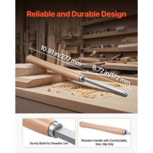 wood lathe turning tool set, 6pcs, lathe roughing, finishing, detailing hollow tool with wooden handle, diamond round square carbide inserts, wooden box, for beginners, hobbyists, professionals