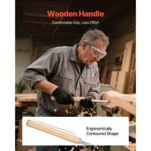 wood lathe turning tool set, 8pcs, lathe chisel set with carbon steel blade, 2 skew, 1 spear point, 1 parting, 1 round nose, 3 gouge tools, 1 oxford bag, for beginners, hobbyists, professionals