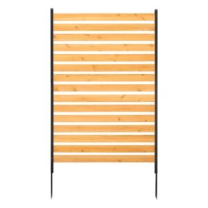 Wood Privacy Fence, 39" W x 61" L, 1-Panel Air Conditioner Fence Screen, Pool Equipment Enclosure with Metal Stakes, Easy DIY Installation, Outdoor Trash Can Hider for Garden Decoration