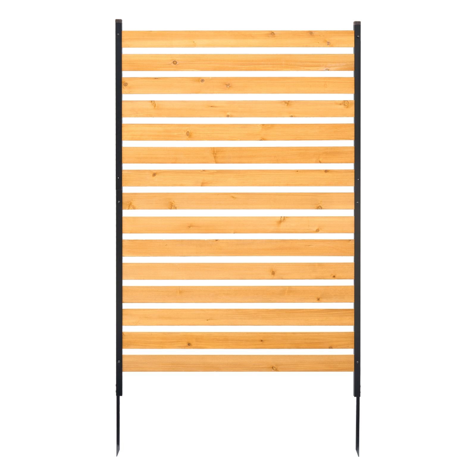 wood privacy fence, 39" w x 61" l, 1 panel air conditioner fence screen, pool equipment enclosure with metal stakes, easy diy installation, outdoor trash can hider for garden decoration