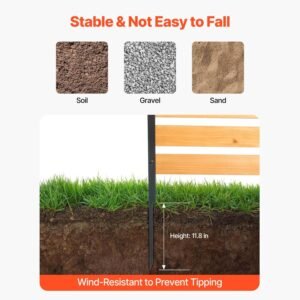 wood privacy fence, 39" w x 61" l, 1 panel air conditioner fence screen, pool equipment enclosure with metal stakes, easy diy installation, outdoor trash can hider for garden decoration