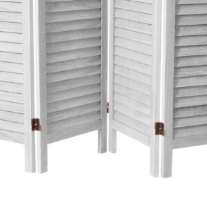 wood room divider, 4 panel folding privacy screen, 66.9 inches tall indoor wooden partition, portable decoration screen, for room separation, home, office, restaurant & bedroom (light grey)