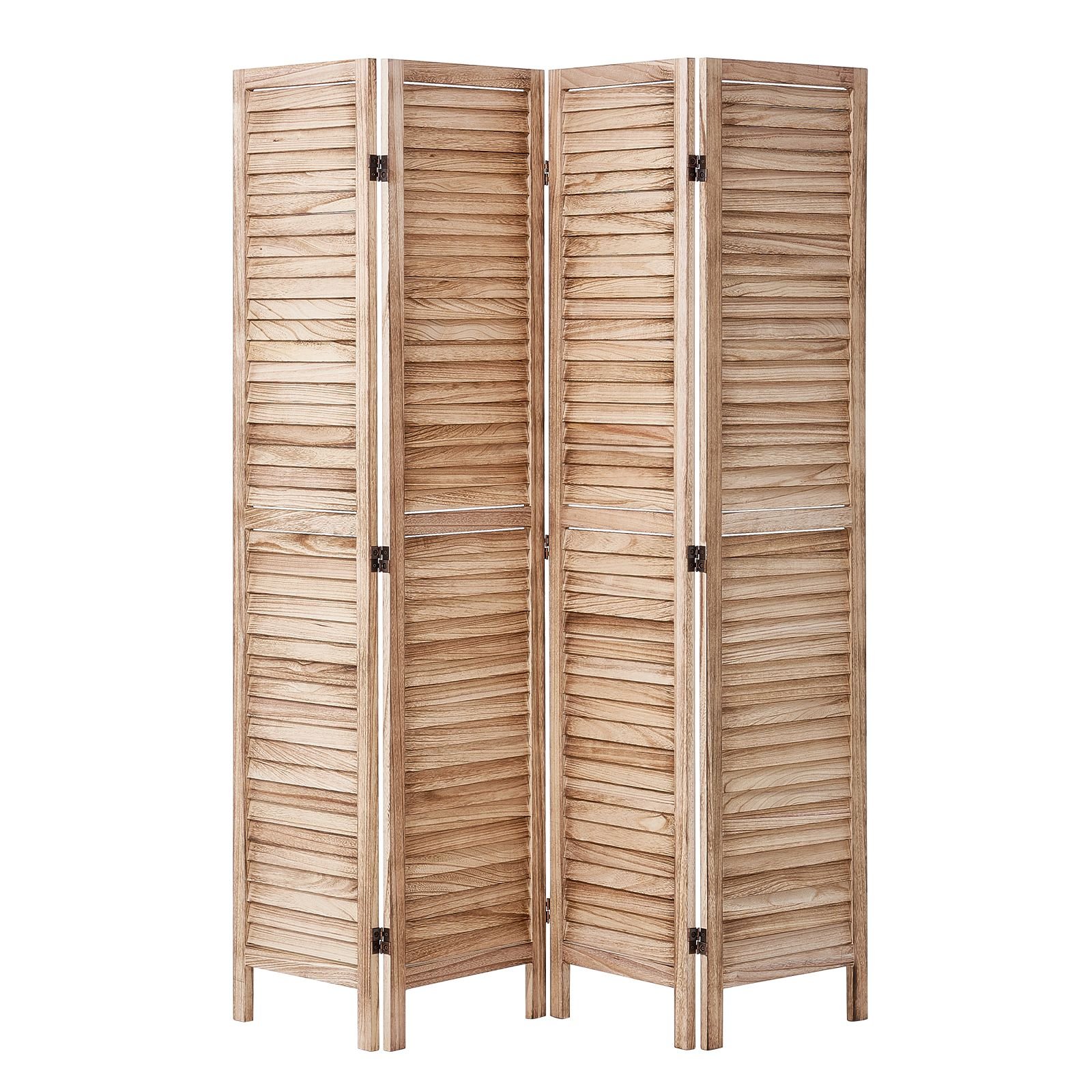 wood room divider, 4 panel wood folding privacy screen, 66.9 inches tall indoor louvered wooden partition, portable decoration screen, for room separation, home, office, restaurant & bedroom