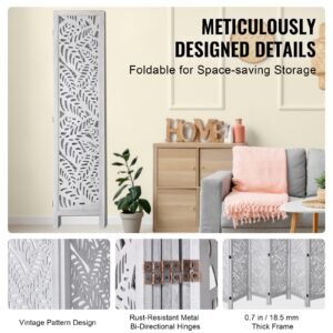 wood room divider, 6 panel wood folding privacy screen, 66.9 inches tall indoor carved partition divider, portable decoration screen, for room separation, home, office, restaurant & bedroom