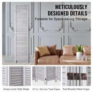 wood room divider, 6 panel wood folding privacy screen, 66.9 inches tall indoor louvered wooden partition, portable decoration screen, for room separation, home, office, restaurant & bedroom