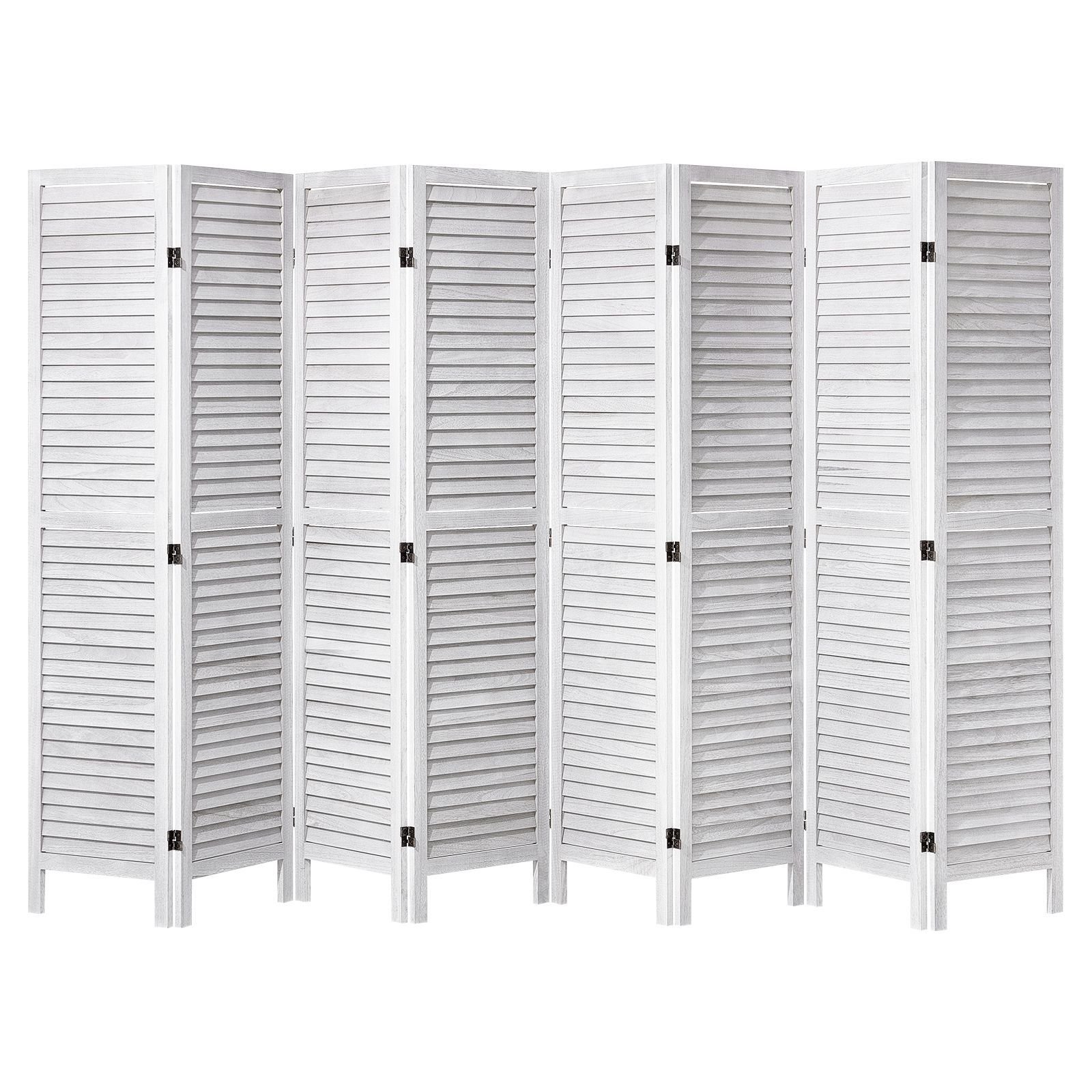 wood room divider, 8 panel wood folding privacy screen, 66.9 inches tall indoor louvered wooden partition, portable decoration screen, for room separation, home, office, restaurant & bedroom