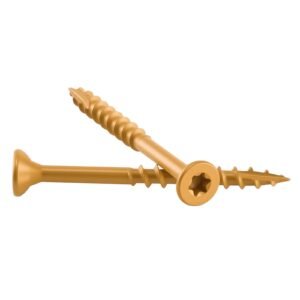 wood screws 350 pcs, #8 x 2 inch anti rust coated, exterior deck screw torx/t25 star drive, metal rust resistant outdoor decking screws with 2 screw connectors, for decking fencing framing