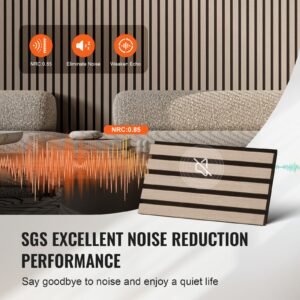 wood slat acoustic panels, 7.9 x 94.5 inch, mdf accent wooden wall panels for modern interior wall decor, faux wood wall board panels for noise reduction, silver wood