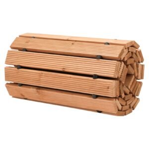 wooden garden pathway, 8 ft l x 17 in w, non slip straight garden walkway, roll out cedar outdoor walkway path with wire rope connection, decorative garden paver for backyard wedding party
