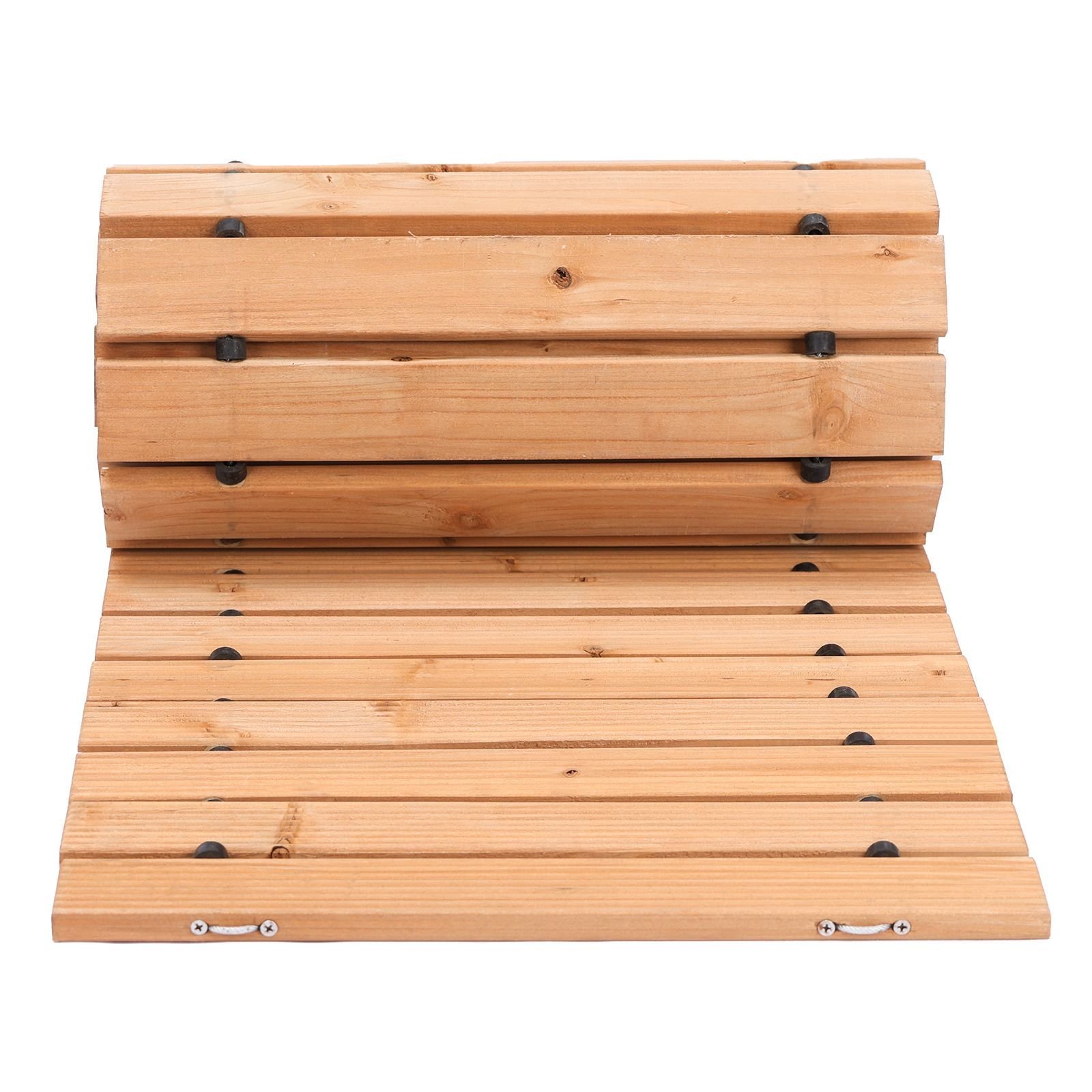 wooden garden pathway, 8 ft l x 17 in w, non slip straight garden walkway, roll out cedar outdoor walkway path with wire rope connection, decorative garden paver for backyard wedding party