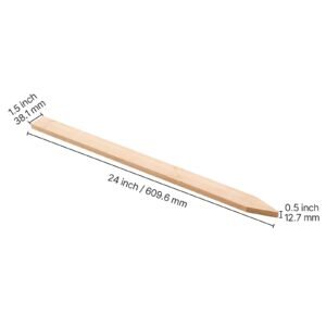wooden garden stakes, 25 pcs 24 x 0.5 x1.5 in survey grading stakes, garden ground stake with sharp point, fir wood plant support stake, sign posts for silt fence backyard boundaries baselines