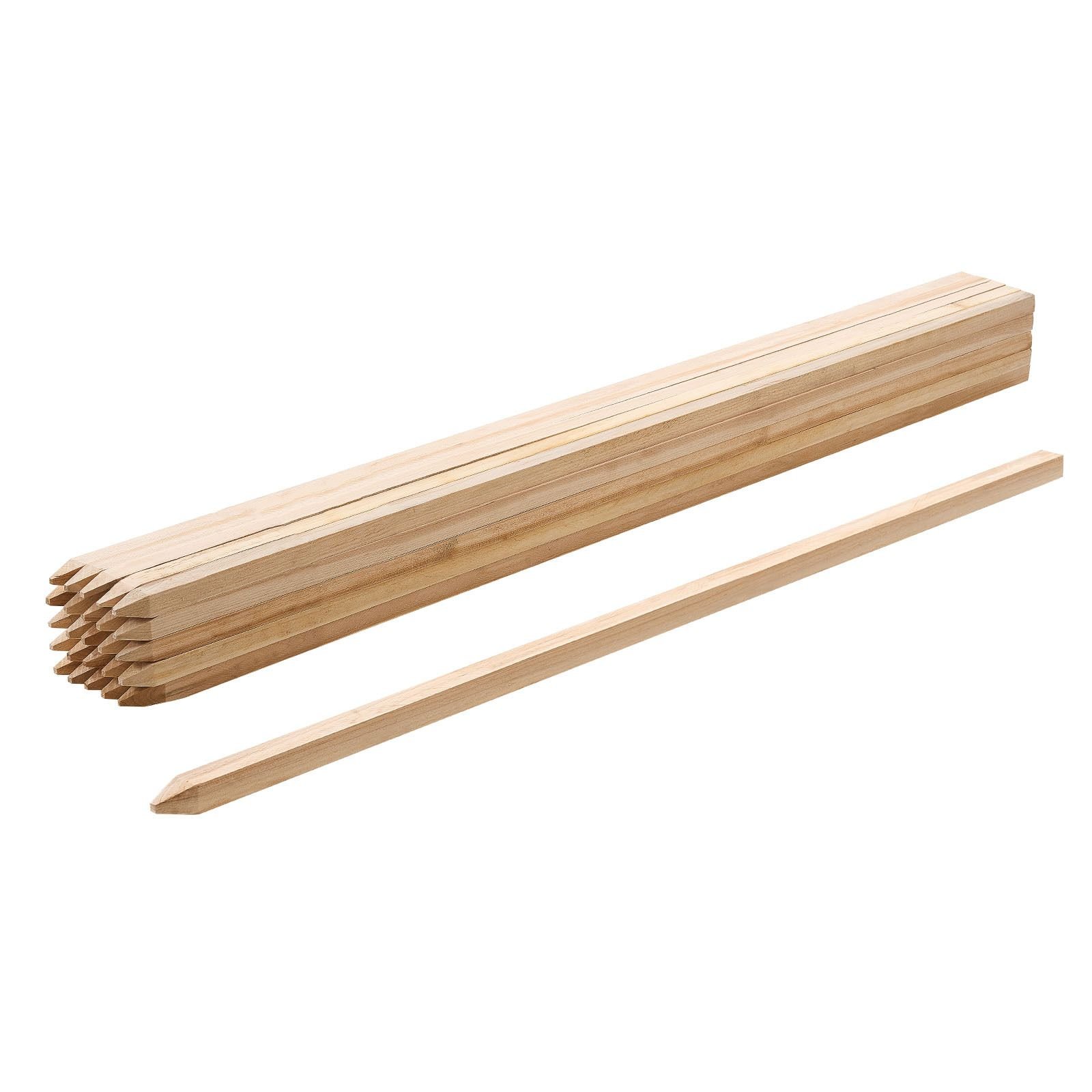 wooden garden stakes, 25 pcs 48x0.75x0.75 in survey grading stakes, garden ground stake with sharp point, fir wood plant support stake, sign posts for silt fence backyard boundaries baselines