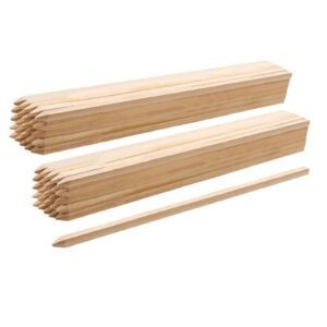 Wooden Garden Stakes, 50 Pcs 36x0.75x0.75 in Survey Grading Stakes, Garden Ground Stake with Sharp Point, Fir Wood Plant Support Stake, Sign Posts for Silt Fence Backyard Boundaries Baselines