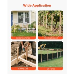 wooden garden stakes, 50 pcs 36x0.75x0.75 in survey grading stakes, garden ground stake with sharp point, fir wood plant support stake, sign posts for silt fence backyard boundaries baselines